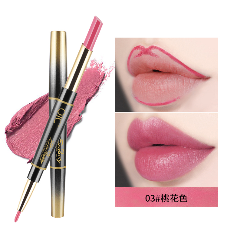 Đôi đầu son môi bút chì môi không thấm nước bền không đánh dấu cốc không dính tự động xoay môi bút chì môi son môi sinh viên - Bút chì môi / môi lót chì kẻ môi maybelline