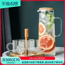 WUXIN Nordic Cold Kettle Home Anti-Fall Large Capacity Lemon Water Container Juice Jug Water Cup Cool Kettle Suit