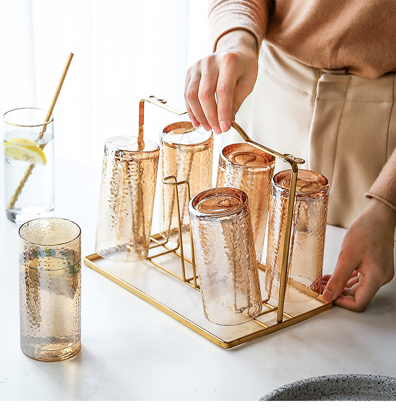 WUXIN Nordic light web celebrity key-2 luxury glass cup household glass suit creative move cups contracted Europe type