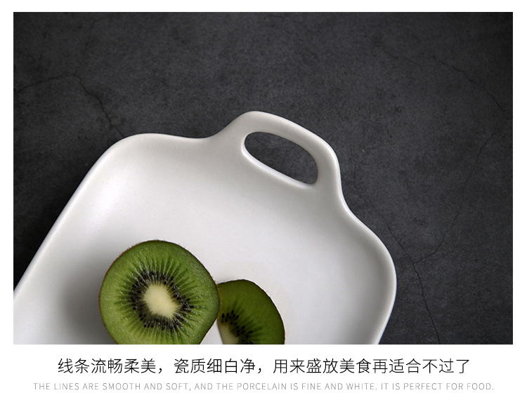 Plate ceramic household creative rectangular fish dish of continental Plate Plate tableware move for western dishes