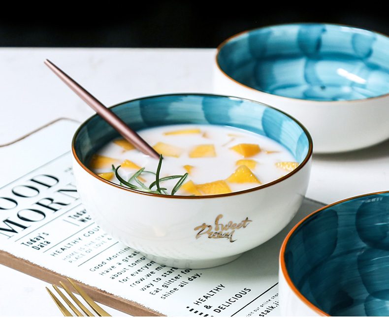 WUXIN northern star single soup bowl creative move Japanese household, lovely ceramic tableware students rainbow such use