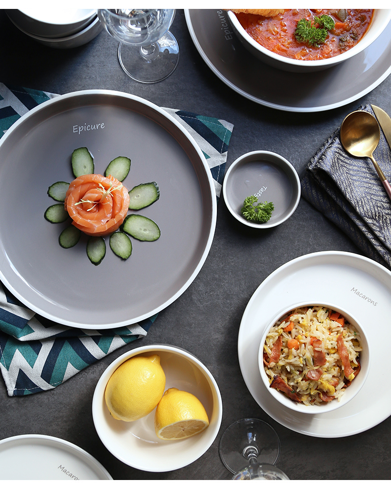 Cutlery set 2 home dishes Nordic ins contracted to eat dishes 4 European ceramic soup bowl chopsticks combination