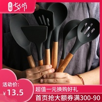 WUXIN non-stick pan spatula special silicone spatula Soup spoon Kitchen utensils Wooden handle cooking spatula Baking tools