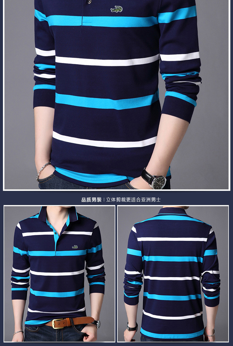 Cartier cá sấu nam dài tay áo thun trung niên cộng với nhung dày bố mùa thu và mùa đông chất liệu cotton ấm áp áo polo nam áo thun ba lỗ nam