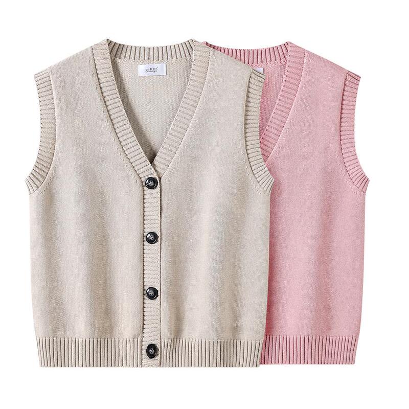 100% Pure Cotton Vest for Women, Thick Thread, Suitable for Layering in Spring and Autumn, High-Quality Cotton Cardigan Vest Sweater