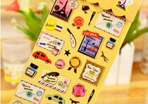 D4 Western style DIY stamp gold foil sticker Transparent PVC menu decoration sticker