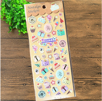 D1 Western style DIY ice cream cake gold foil sticker Transparent PVC menu decoration sticker