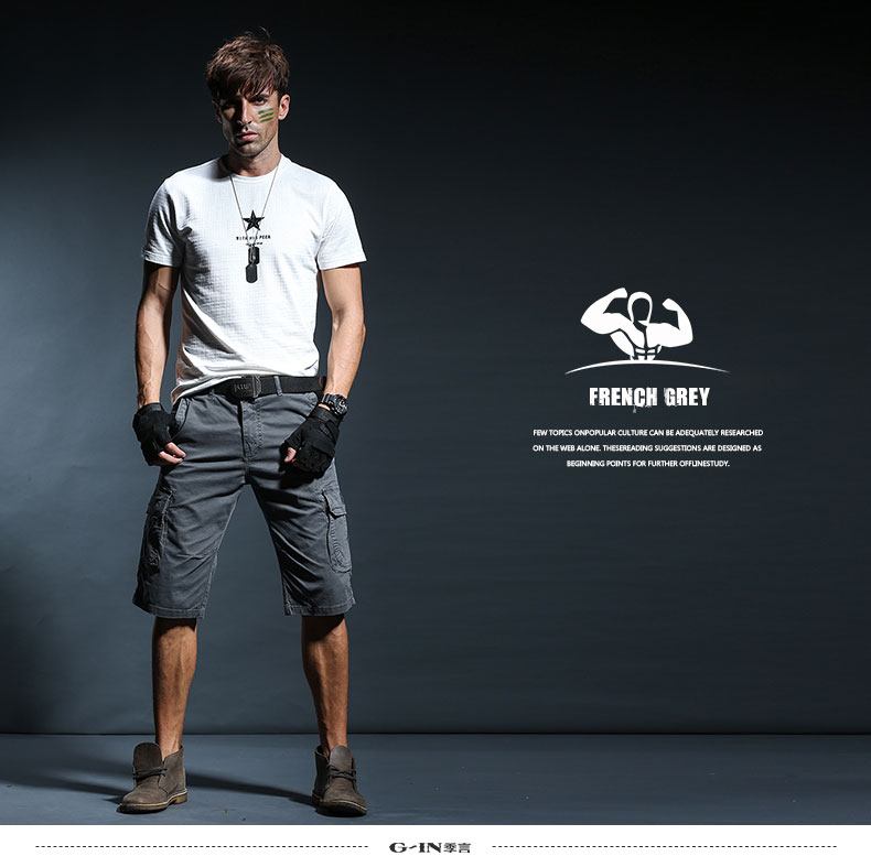 Qingku khuyến mãi 2018 mới nhiều túi nam cắt quần mùa hè mỏng phần mùa hè cotton lỏng quần short Hàn Quốc quần bò nam đẹp