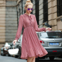 Shirt dress Fairy 2021 early autumn new long slim long sleeve French base tea break Chiffon skirt