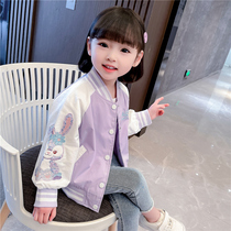 Girl Jacket 2022 New Children Spring Clothing Casual Cartoon Baseball Suit Little Girl Jacket Long Sleeve Blouse Thin