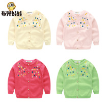 Cloth doll girl knitted cardigan sweater baby children Spring and Autumn Korean version of childrens Joker sweater 2021 New