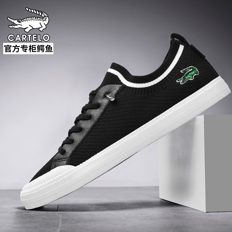 Carde Le crocodile men's sneakers 2022 new socks shoes autumn black fly woven shoes slip on lazy casual shoes