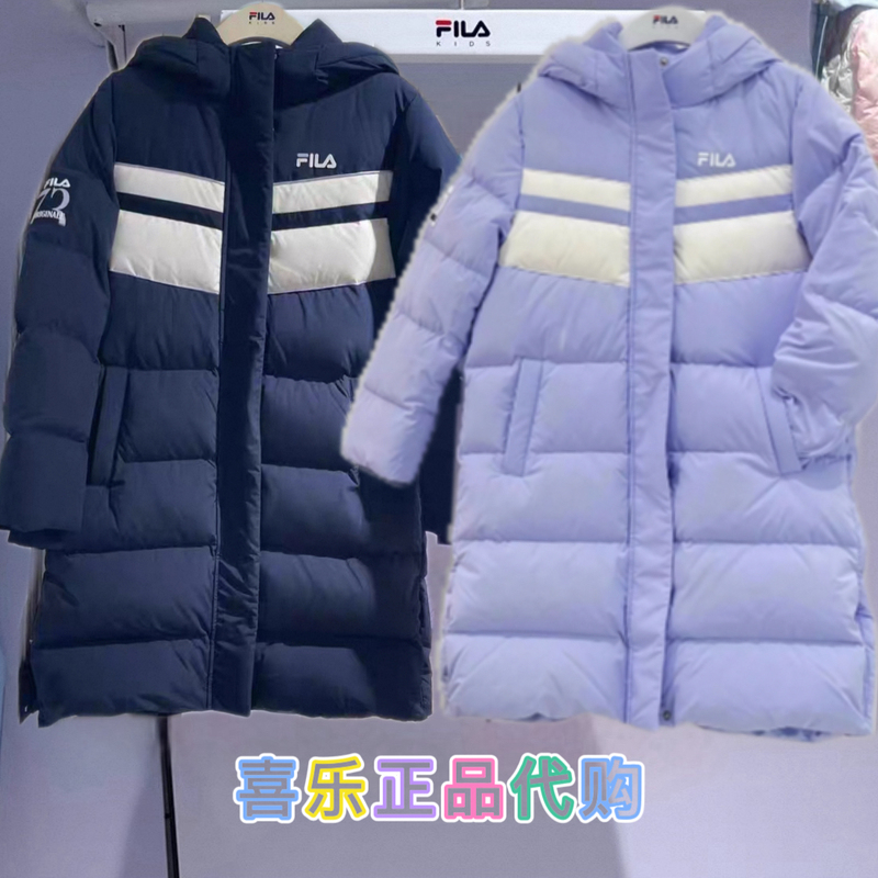 Fila 25 Warm down Jacket Sports Casual Hooded down Jacket K12G541913 Long Style Duck down