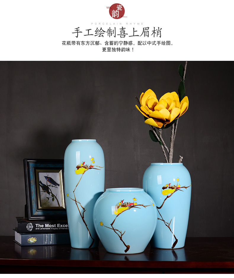 Beaming sitting room ins small fresh Chinese hand - made ceramic vase flower arranging dried flowers lucky bamboo vase furnishing articles