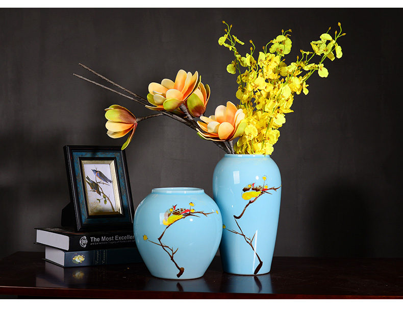 Beaming sitting room ins small fresh Chinese hand - made ceramic vase flower arranging dried flowers lucky bamboo vase furnishing articles