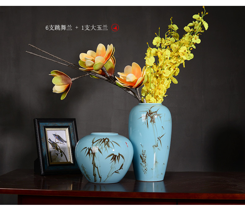 Contracted and I household ceramics creative lucky bamboo vase dried flowers zen sitting room ground adornment flower arranging furnishing articles