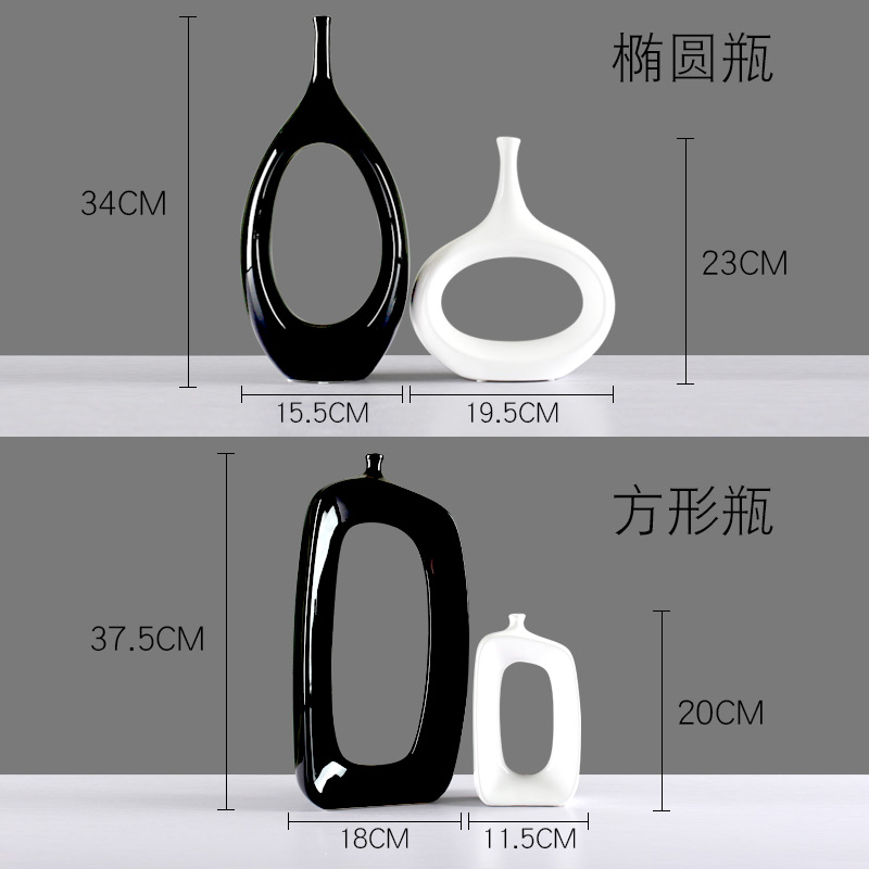 Vase furnishing articles flower arrangement sitting room adornment European contracted and I creative Nordic household ceramics hydroponic dried flower Vase