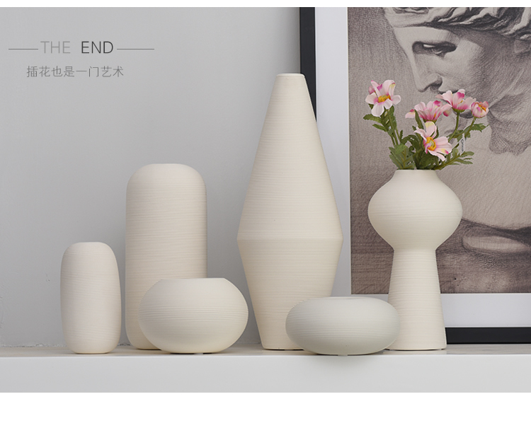 INS furnishing articles creative I and contracted sitting room white ceramic vase household soft adornment hydroponic flower vase