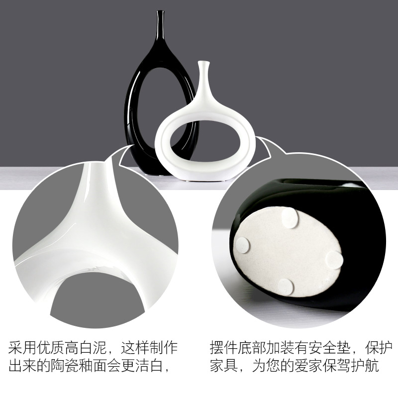 Vase furnishing articles flower arrangement sitting room adornment European contracted and I creative Nordic household ceramics hydroponic dried flower Vase