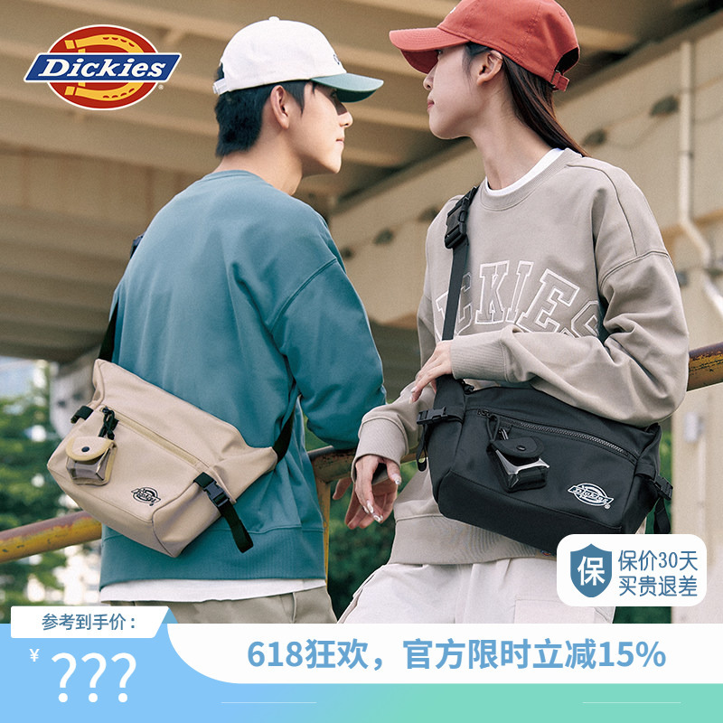 Dickies Single-Shoulder Crossbody Bag for Couples, Suitable for Commuting and Travel, Large Capacity, Versatile for Men and Women, Multi-Compartment Bag, New Model