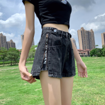 Denim shorts women 2021 new summer Net Red wide leg pants high waist a super hot hot pants loose pants ins tide