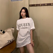 Cotton white short sleeve T-shirt female 2021 summer new Korean loose Joker round neck base shirt pullover top