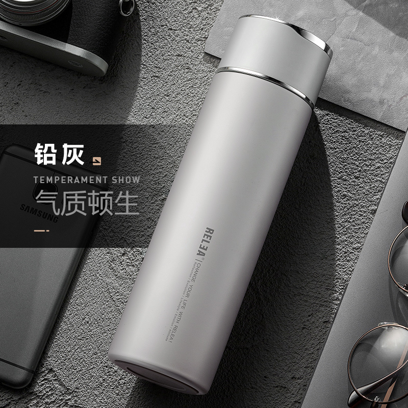 Biological thermos cup female large-capacity men high-value stainless steel water Cup student portable high-grade tea cup