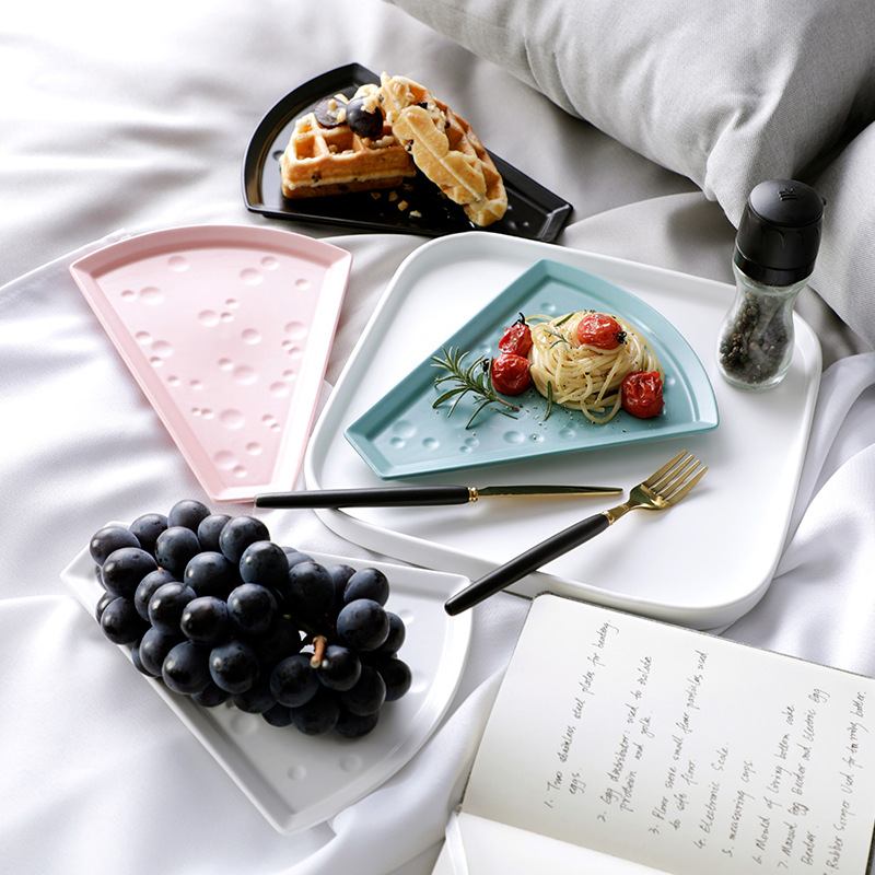 The Nordic idea glaze ceramic plate cheese plate dessert cake pan pizza packing plate western food dish plate