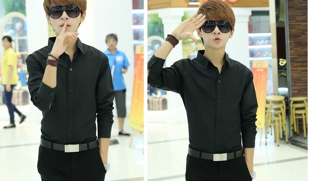 Mùa thu nam kinh doanh giản dị áo sơ mi dài tay thanh niên chuyên dụng dụng cụ áo sơ mi trắng rắn màu miễn phí nóng bỏng kích thước lớn áo sơ mi nam tay dài