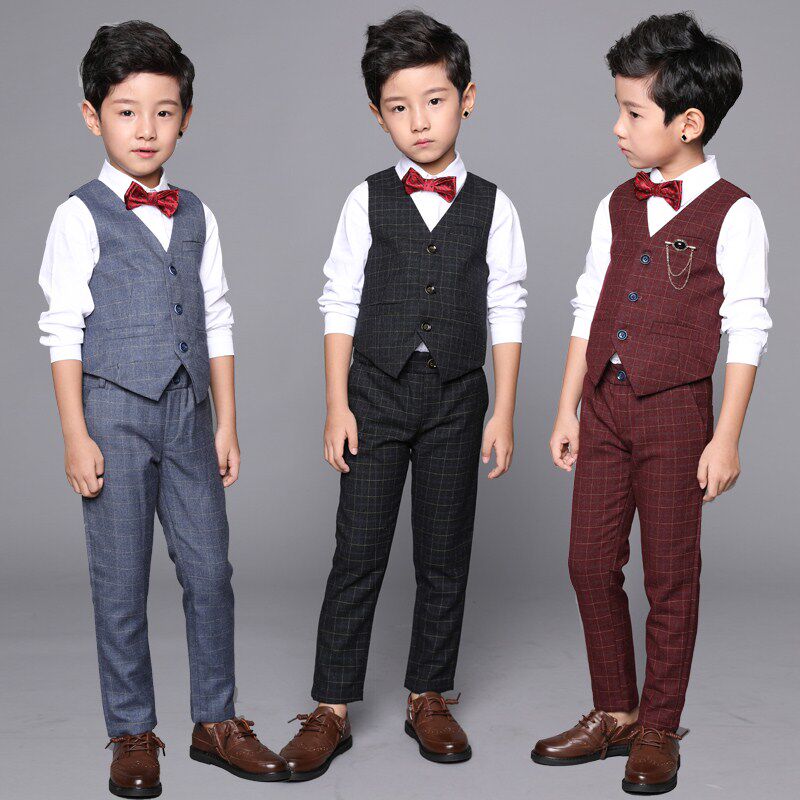 Children's suit suit small suit boy suit flower girl dress Korean version of the big boy boy 2019 new vest