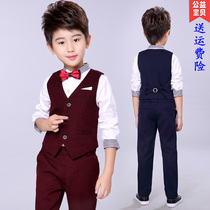 Boys suit of nails 2018 new Han edition three - piece of spring and autumn childrens dress male English small suit