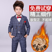 Boys suit 2020 new three - piece Korean tide and wool suit for boys and small suits to keep warm