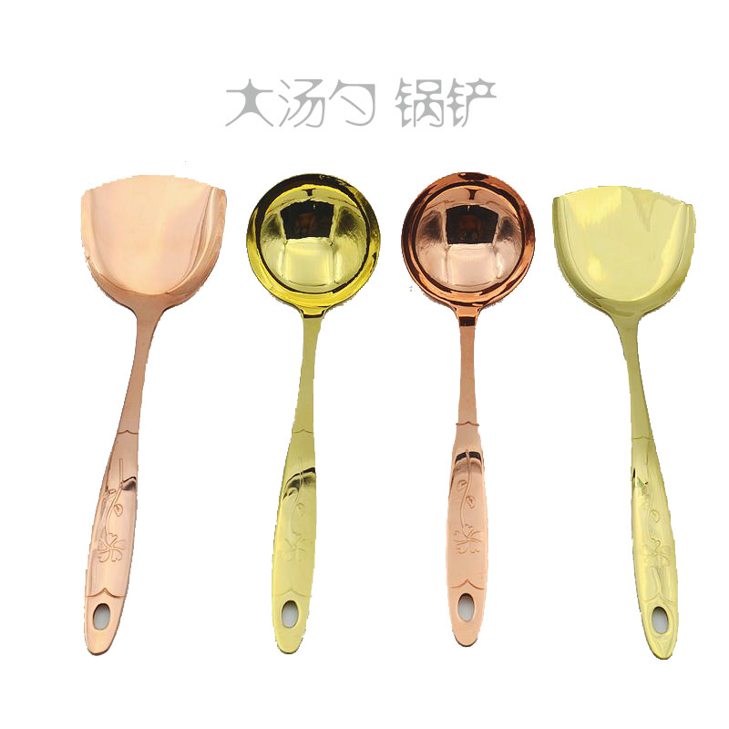 Thickened large cooking copper spoon soup spoon copper shovel pure copper brass copper tableware