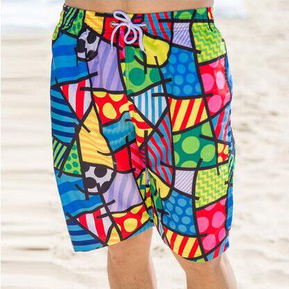 Summer seaside vacation loose quick-drying five-point shorts flower casual shorts casual clear beach tide brand men's pants special price