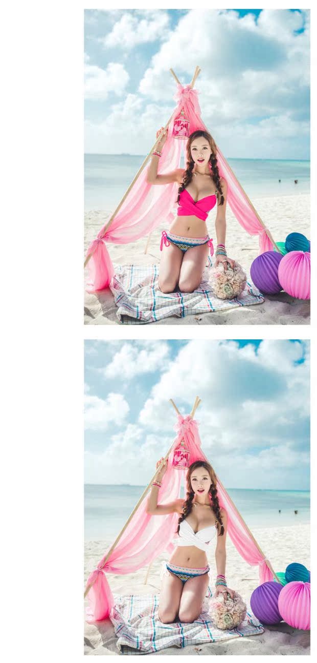 Bộ bikini mới của phụ nữ Hàn Quốc áo tắm mỏng gợi cảm chia nhỏ ngực siêu tập hợp thép tấm đồ bơi đồ bơi tay dài nữ