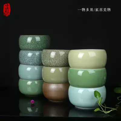 Longquan Celadon ceramics Handmade tea washing Large pen washing cup Washing Kung Fu tea set Tea ceremony accessories Flower pot