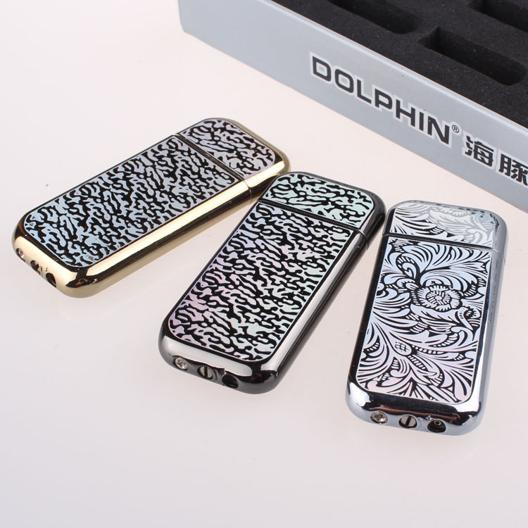 076 sáng bóng | cá heo DOLPHIN nội địa nhẹ hơn cá tính đá mài đá lửa sáng tạo - Bật lửa bat lua