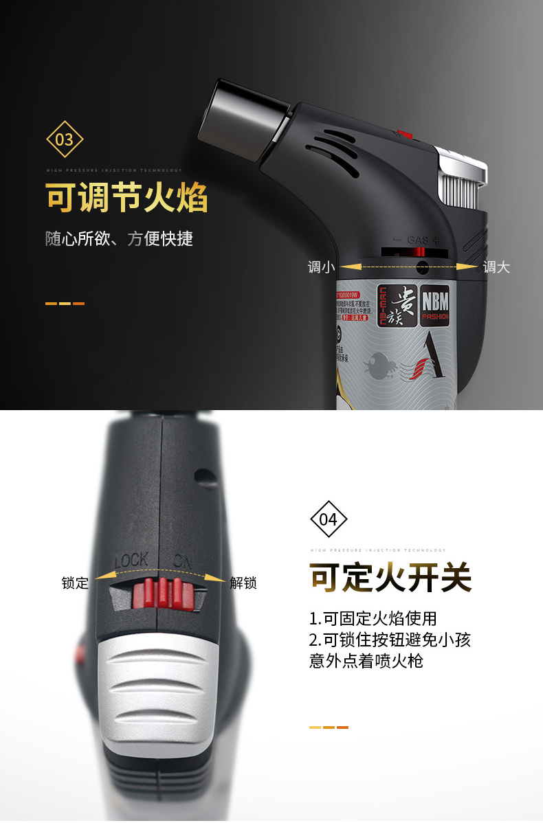 Khí quý tộc moxib phỏng khí nhẹ hơn bơm hơi hàn nhựa hàn ngọn đuốc hương thanh thịt nướng xì gà cầm tay bật lửa mini