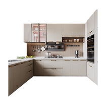 Haolaike integrated cabinet custom open kitchen stove integrated cabinet quartz stone countertop kitchen cabinet log style