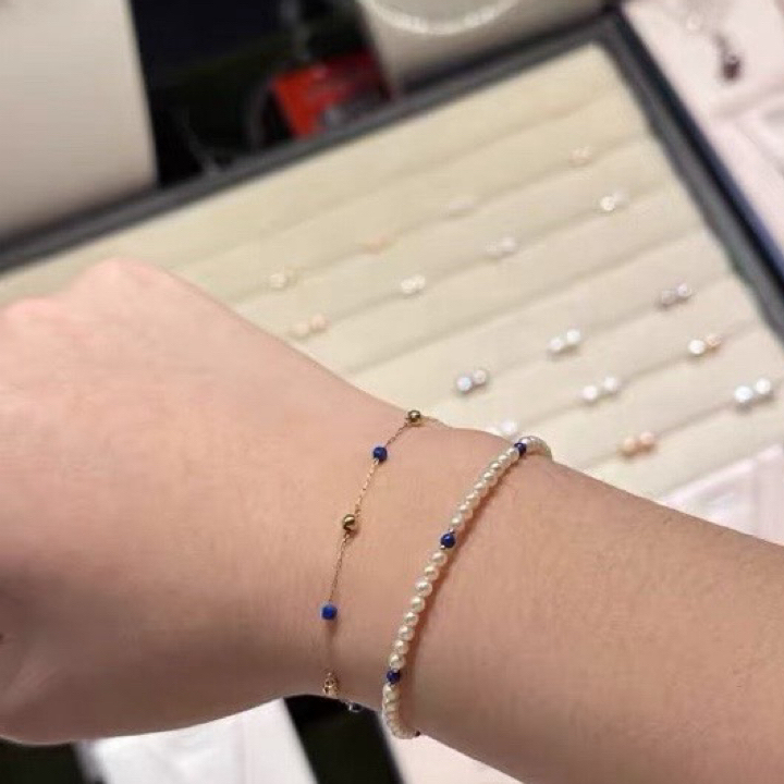 Natural Lapis Lazuli Ultra-Fine Bracelet for Women, Light Luxury Niche Design, 2mm Lapis Lazuli Ultra-Fine Bracelet