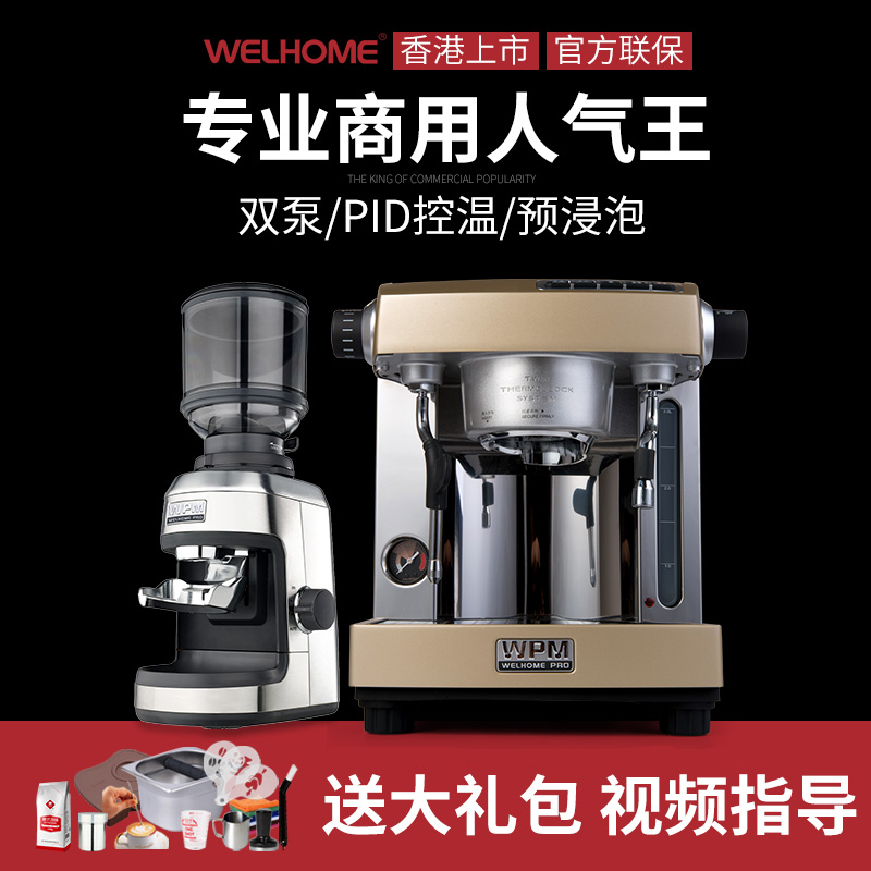 Welhome KD-210S2 Coffee machine Italian commercial home semi-automatic professional pump pressure double pot