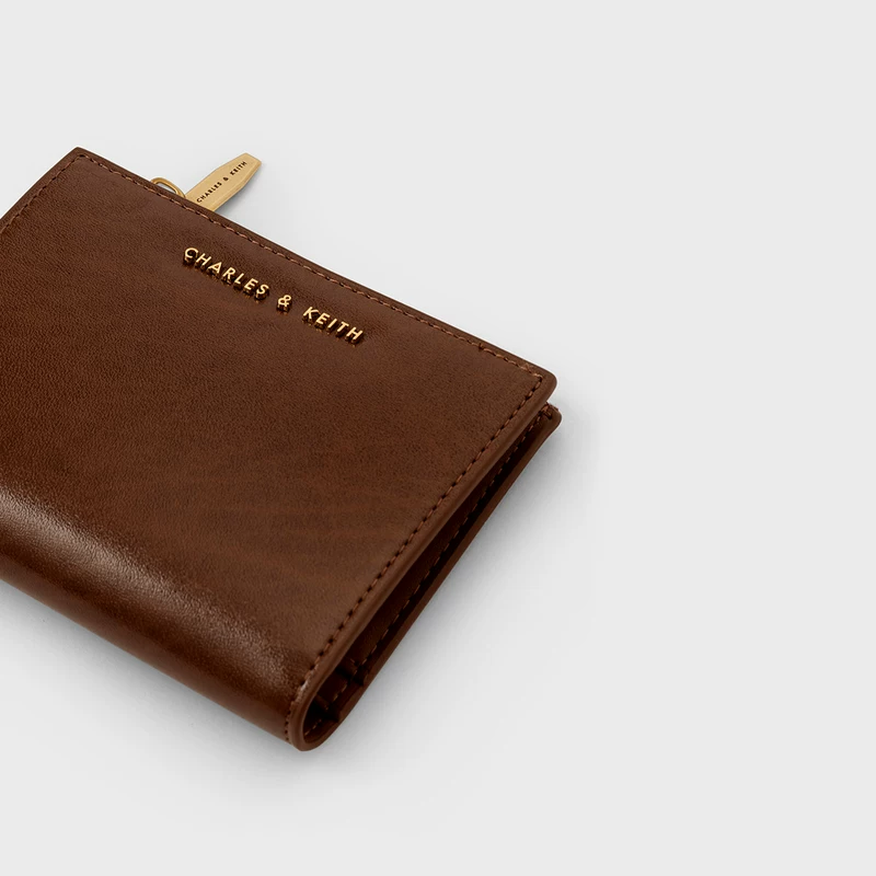 Короткий держатель для карт CHARLES&KEITH, сумка через плечо, синтезированная кожаная визитница на молнии
