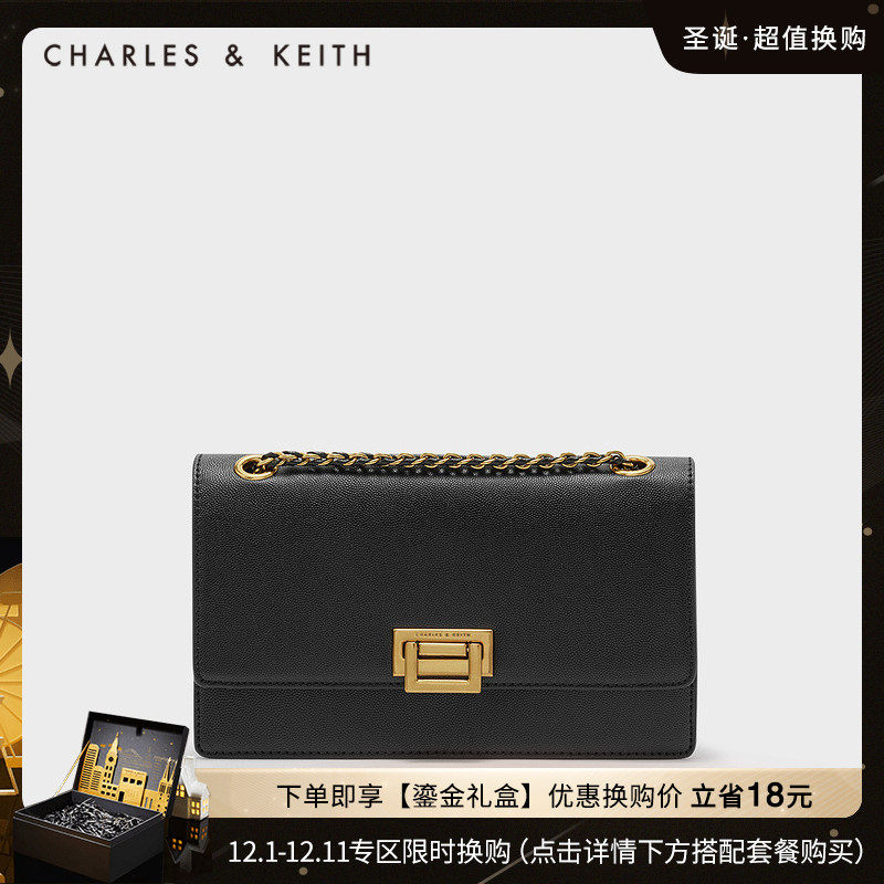 CHARLES & KEITH2021 winter New CK2-20840317-8 women chain shoulder crossbody underarm bag