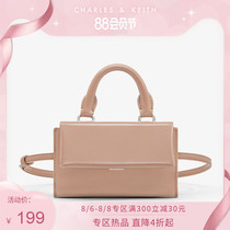 CHARLES & KEITH shoulder bag CK2-80671091 Fashion glossy portable fanny pack for WOMEN