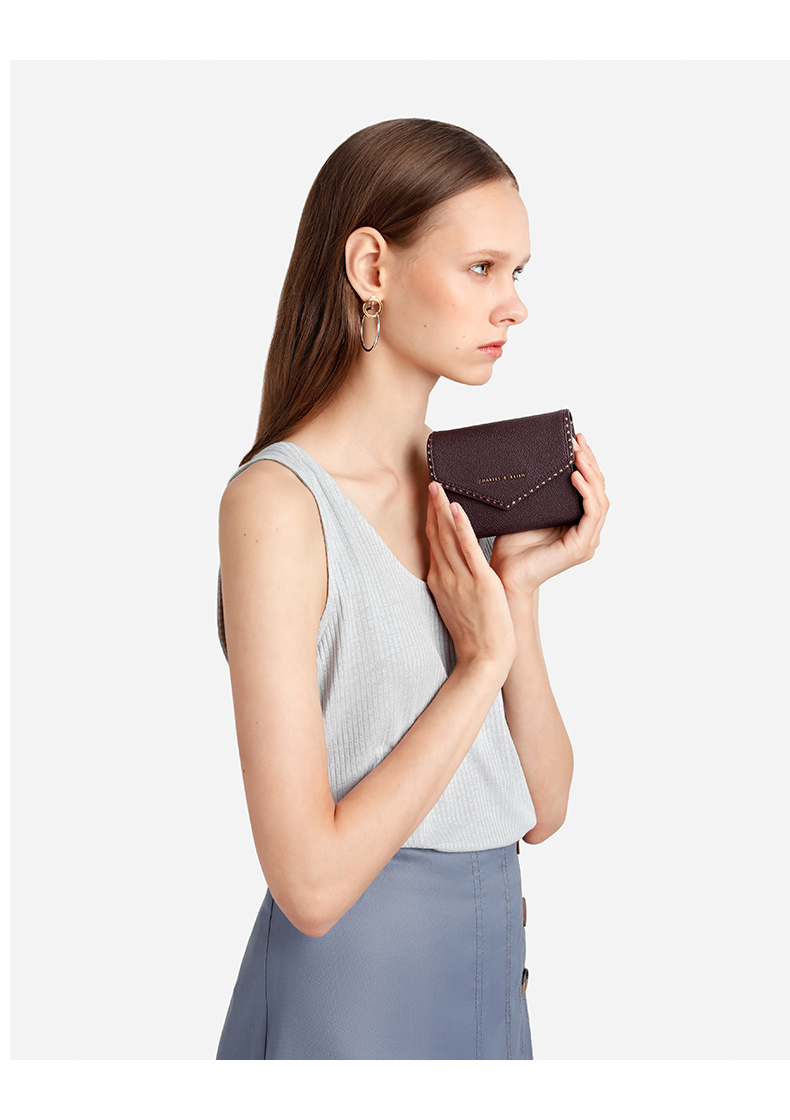 CHARLES & KEITH Ví ngắn CK6-10680701 Ví kim loại đơn giản - Ví tiền ví coach nữ