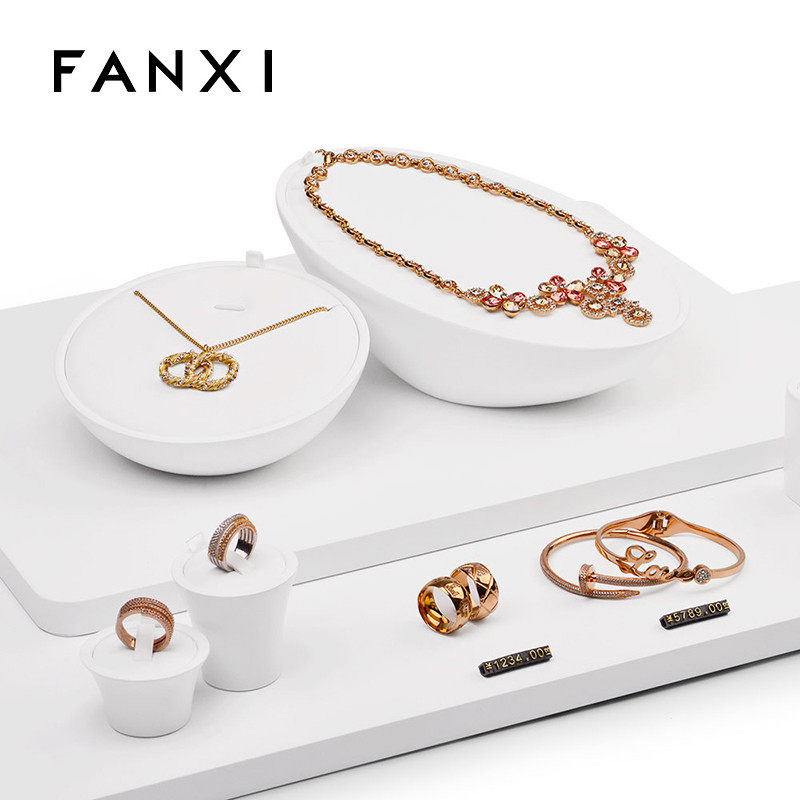Fanxi FANXI Jewelry Show Rack White Baking Varnish Ring Bracelet Necklace Counter Display show props SM093