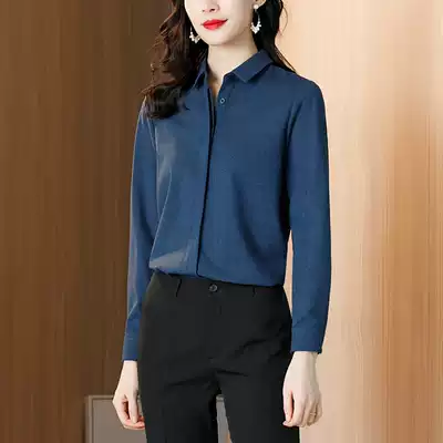 Office clothes polished shirt women's long sleeve 2021 Autumn New Base shirt interior design sense niche plus velvet shirt