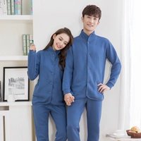 Mùa thu và mùa đông vài bộ đồ ngủ nam và nữ cotton phiên bản Hàn Quốc của lớp không khí dày chăn bông ấm áp có thể mặc bên ngoài bộ đồ dịch vụ gia đình đồ bộ nữ