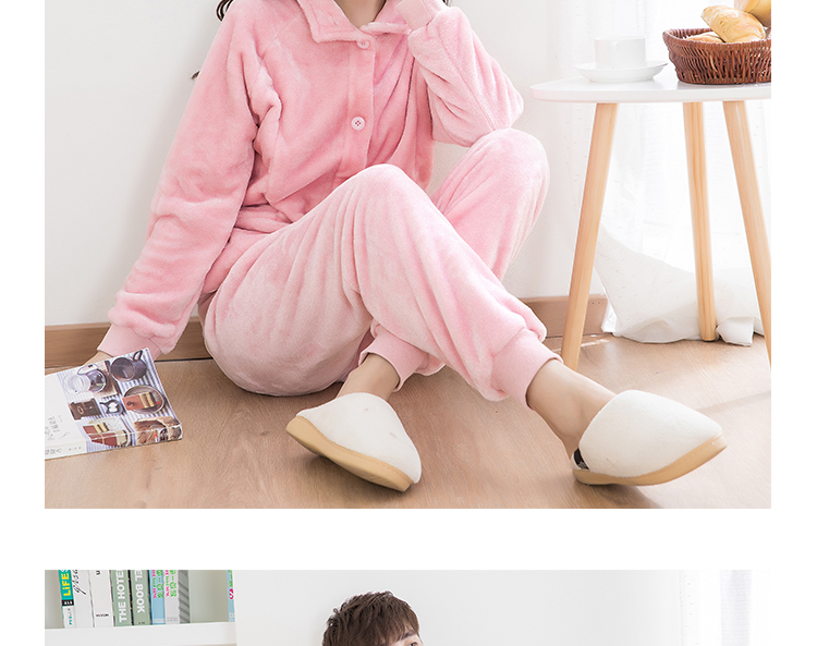 Flannel những người yêu thích đồ ngủ nam và nữ mùa thu đông dày tay dài quần ấm áp san hô lông cừu nhà dịch vụ phù hợp với kích thước lớn đồ ngủ nam thu đông