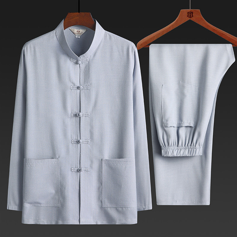 Spring and summer old linen sleeve dress suit Chinese wind Chinese cotton cotton cotton dweller dress dad summer dress